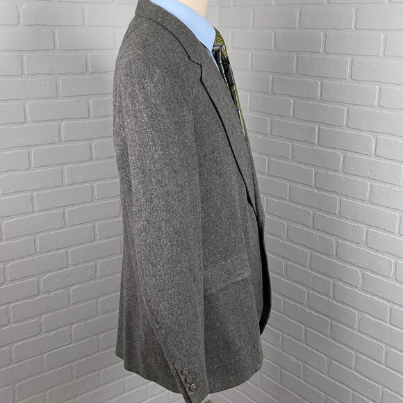 John‎ Alexander Blazer Men 42 Gray Silver Shield Wool Hartmarx Jacket USA VTG - Picture 5 of 16